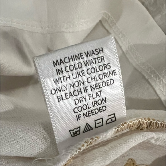 White & Gold Floral Print Peplum Top - Picture 8 of 8